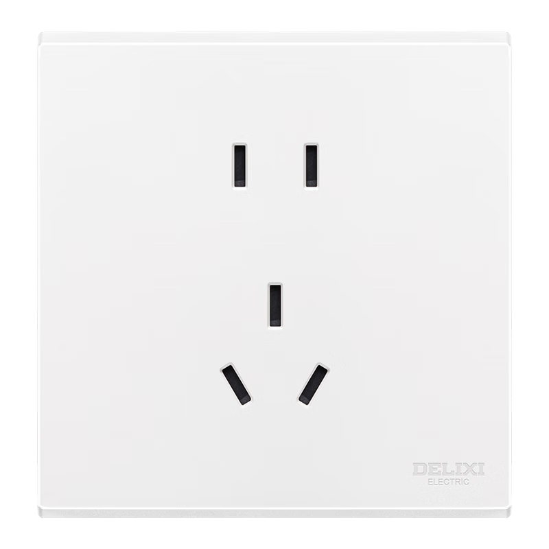 DELIXI Switch Socket Panel, 86-Type Panel CD229, 10A Standard Five-Hole Socket, Pack of 10, Matte White Large Board