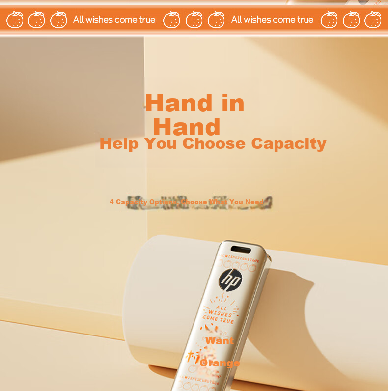 HP 256GB USB3.2 Flash Drive, Xinxinshi Orange Large Capacity USB Drive, High-Speed 220MB/s, for Study, Office, Bidding, Computer, Car Use, Universal Metal Flash Drive 19