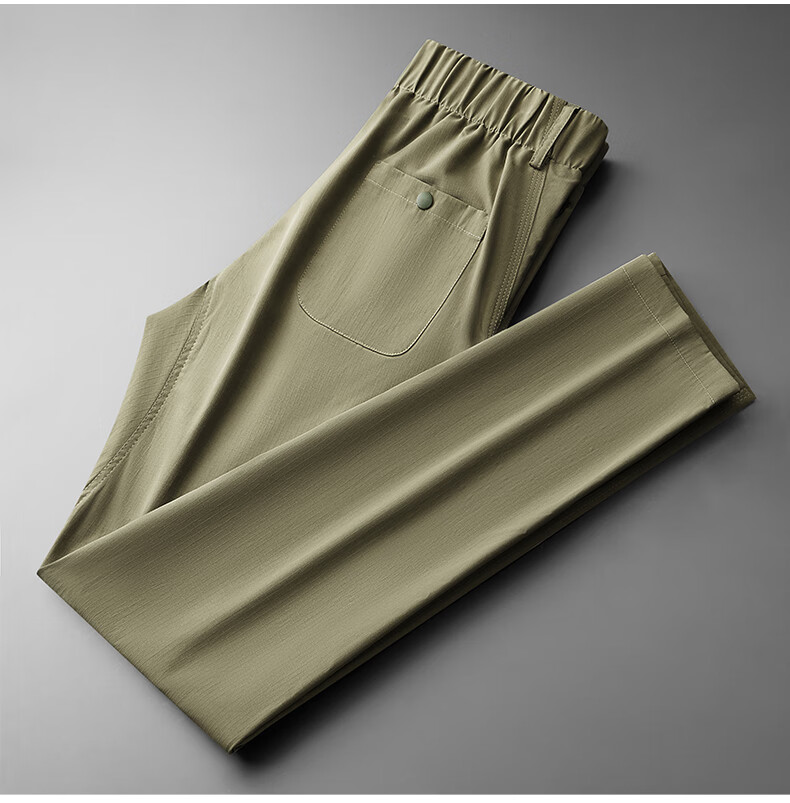 Ayoupang Summer Large Size Elastic Waist Dress Pants, Loose Elastic Business Thin Casual Trousers, Plus Size Cargo Long Pants 21