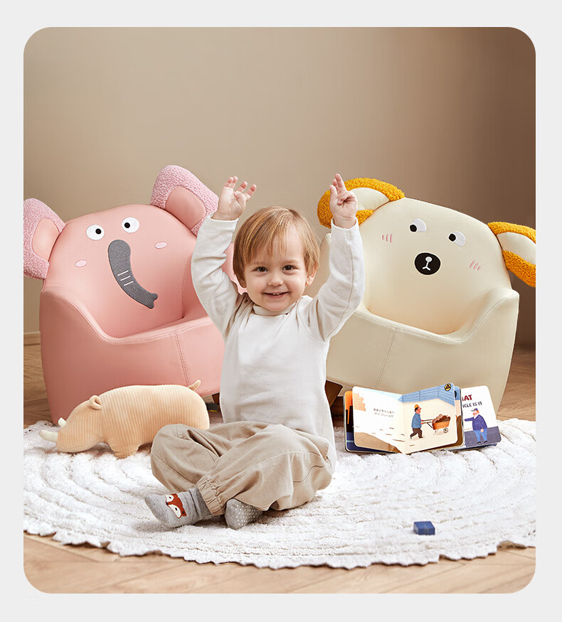 Babycare Children's Sofa Baby Seat Infant Learning Chair Reading Corner Lazy Sofa Birthday Gift Krummy Dog 8