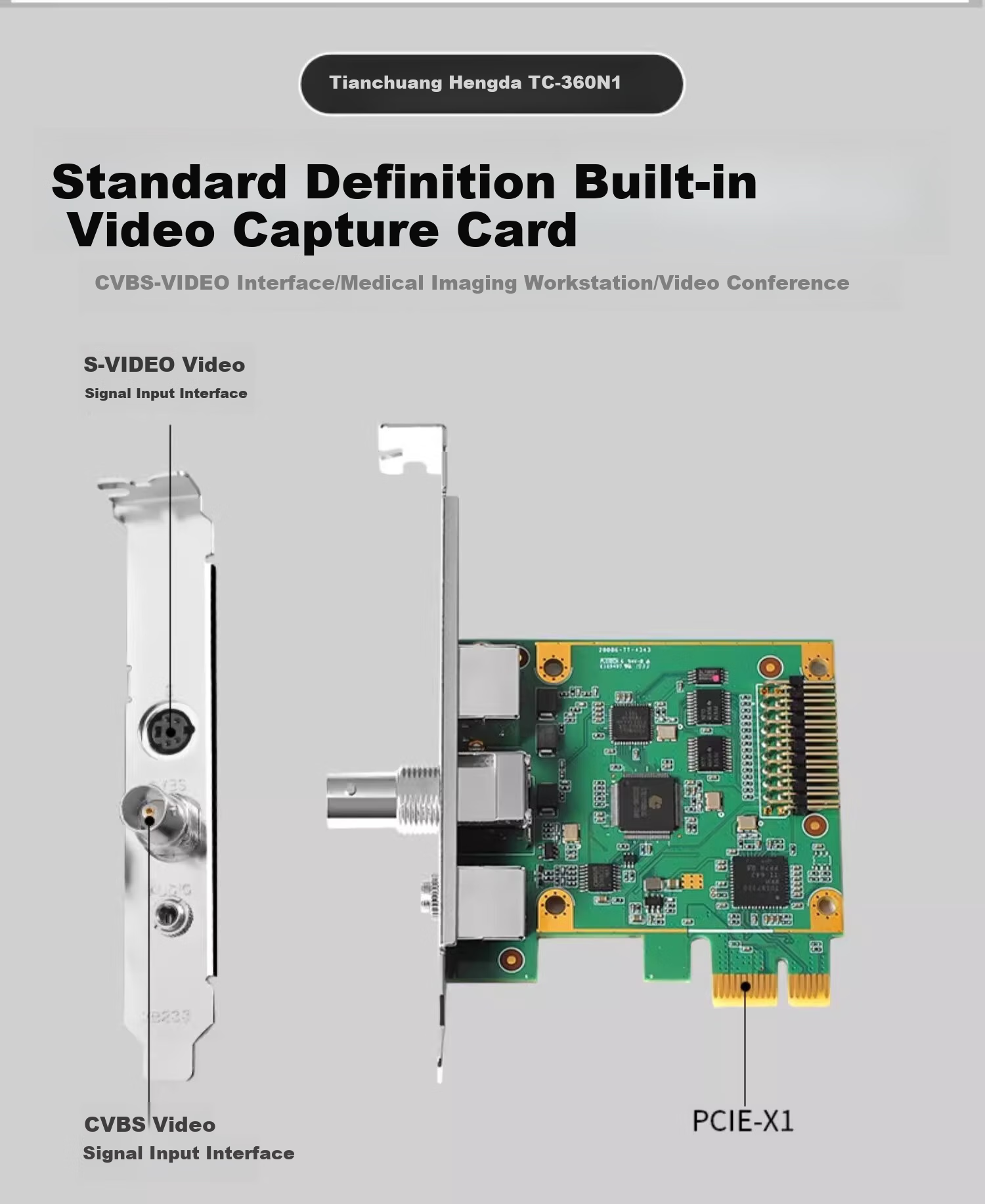 TCHD Video Tianchuang Heda Video Imaging Capture Card Medical Simulation Signal S Terminal BNC Endoscope Ultrasound X-Ray CT Medical Imaging SDK Development TC-360N1 11