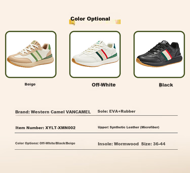 VANCAMEL Men's Sneakers, Versatile Forrest Gump Shoes for Spring, Outdoor Casual Running Shoes for Men, Style 002, Black, Size 36 10