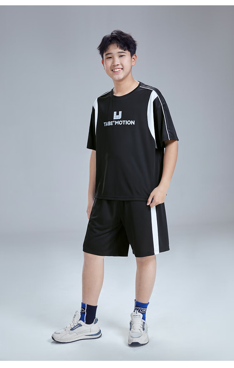 Xiaozhutuoni Boys' Sportswear Set, Children's Summer Mesh Quick-Dry Outfit, Plus Size Clothing for Older Childre 5