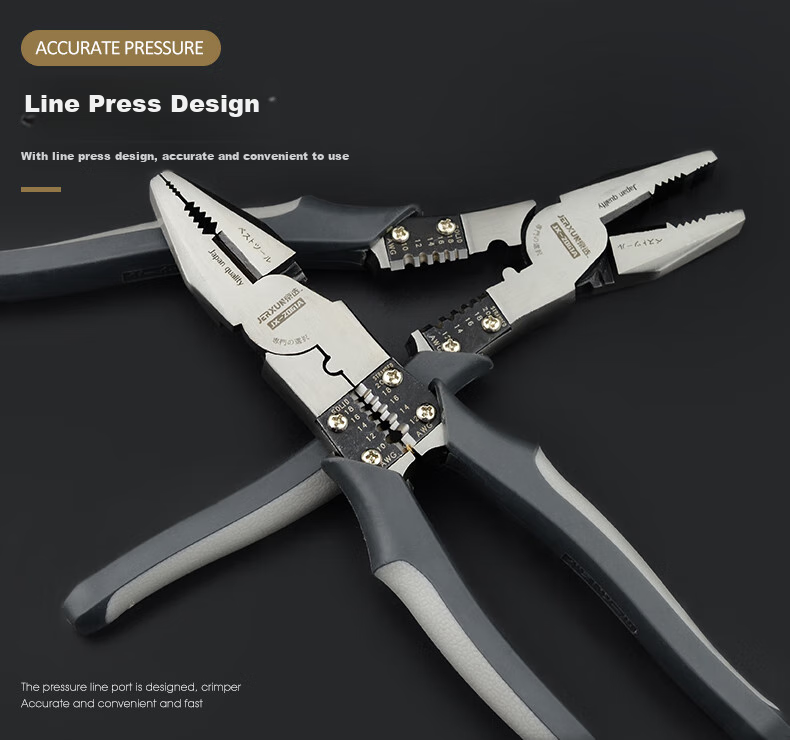 JERXUN Multifunctional 8-Inch Wire Pliers, Tiger Pliers, Electrician's Pliers, Labor-Saving Flat-Nose Pliers, Wire Stripping Pliers, Wire Cutting Pliers, And Wire Stripping Pliers 9