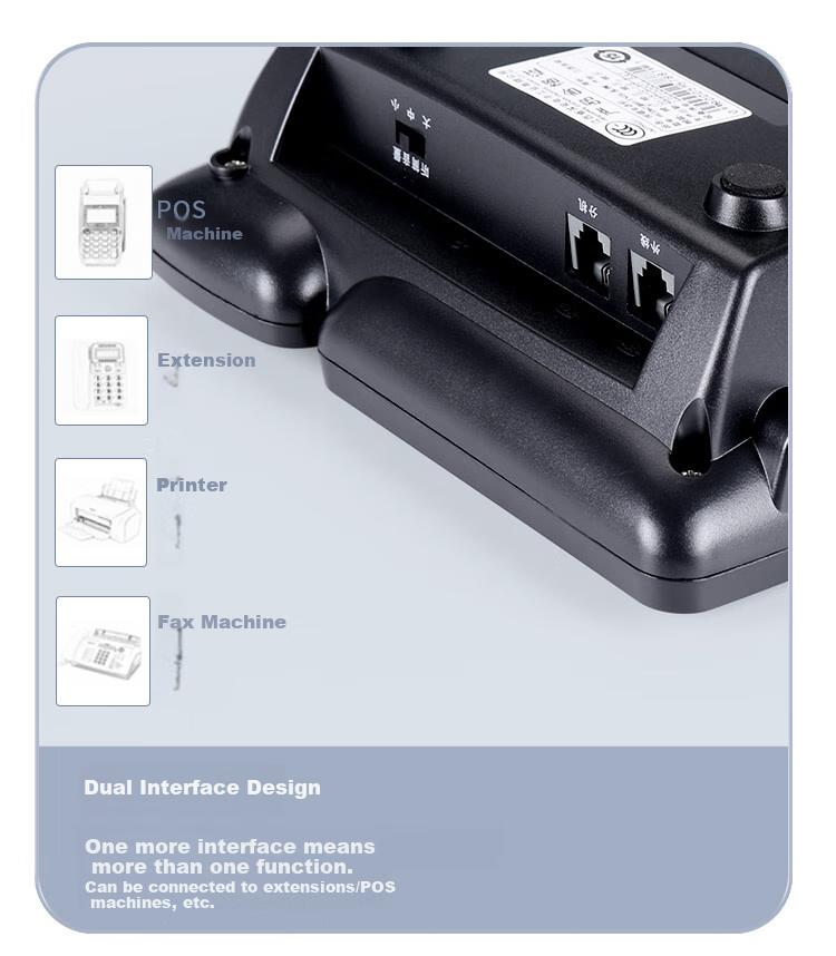 CHINO-E Landline Telephone with Fixed Wired Connection, Dual Interface for Office And Home Use, Battery-Free, 8 Quick Dial Numbers, Volume Adjustment, Hands-Free Calling, Hotel Customer Service, C199 Black 7