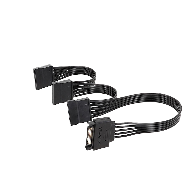 KELEPU SATA 15Pin Hard Drive Extension Cable 1 to 3 Splitter Power Cable Male to Female 40cm