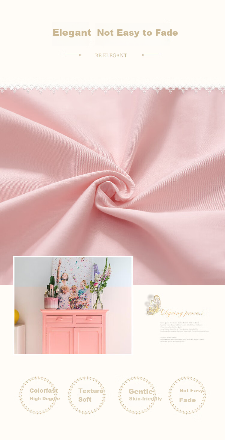 Bravo Fuanna 60s Long-Staple Cotton Pure Cotton Solid Color Double Bed Sheet 260*240cm 8