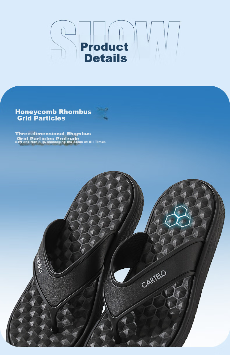 CARTELO Men's Flip-Flops, Summer Casual Sandals for Outdoor Wear, Beach Shoes, Style 1550, Green, Size 42 4