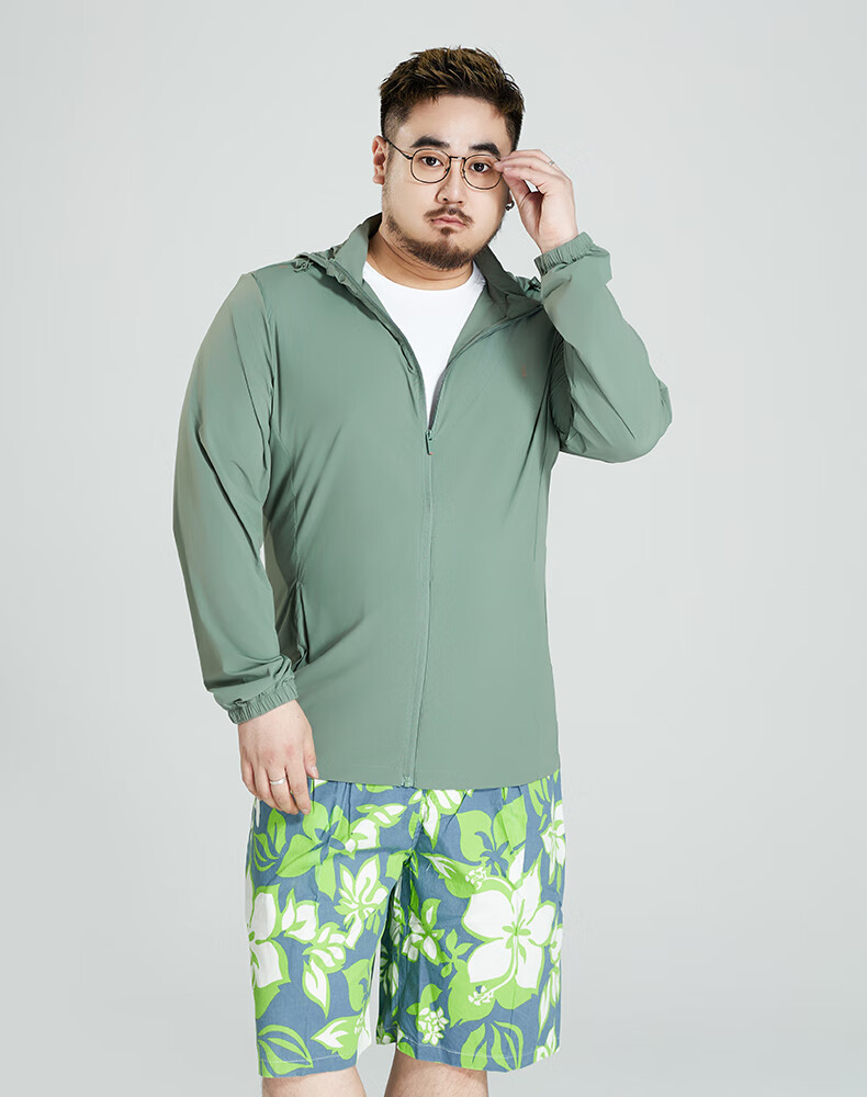 Ayoupang Large Size Summer Hooded Sun Protection Jacket, Loose Elastic Breathable Coat, Outdoor Fishing UV-Resistant Top for Me 6