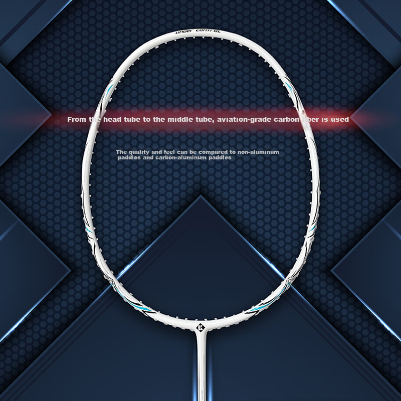 KUMPOO Badminton Racket Xunfeng K520pro, Full Carbon Ultra-Light, Beginner Single Racket, Moon White Pink String
