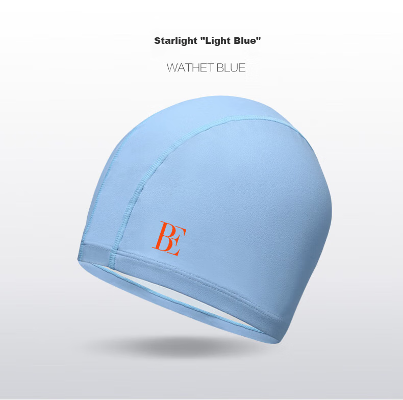 BALNEAIRE Shining Series Swimming Cap, High-Quality Silicone with Soft Outer Coating, Excellent Waterproof Performance, BYM009, Light Blue 3