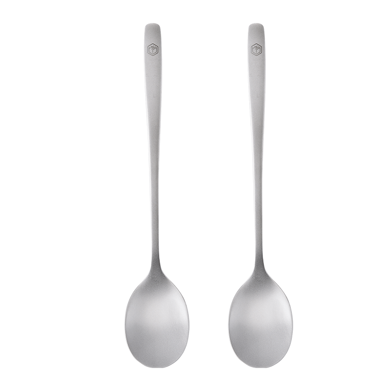 JD Original Titanium Healthy Spoons, Soup Spoons for Home Use, Stainless Steel Korean-Style Round Spoons [Anti-Corrosion And Rust-Resistant], Set of 2