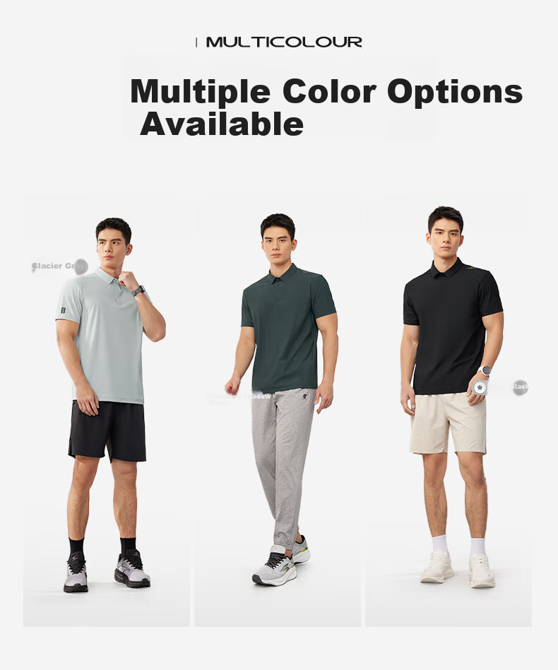 361° Men's Spring Summer Sports Polo Shirt Casual Loose Cool Breathable Short Sleeve 652624107-4 4