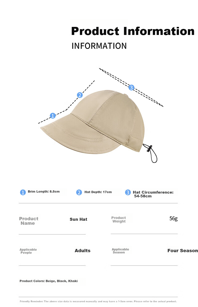 CARTELO Sun Protection Hat for Women, Spring And Summer Half-Top Sun Hat, Fisherman Hat, Trendy Hat with Hook for Hanging Mask And Ponytail 8