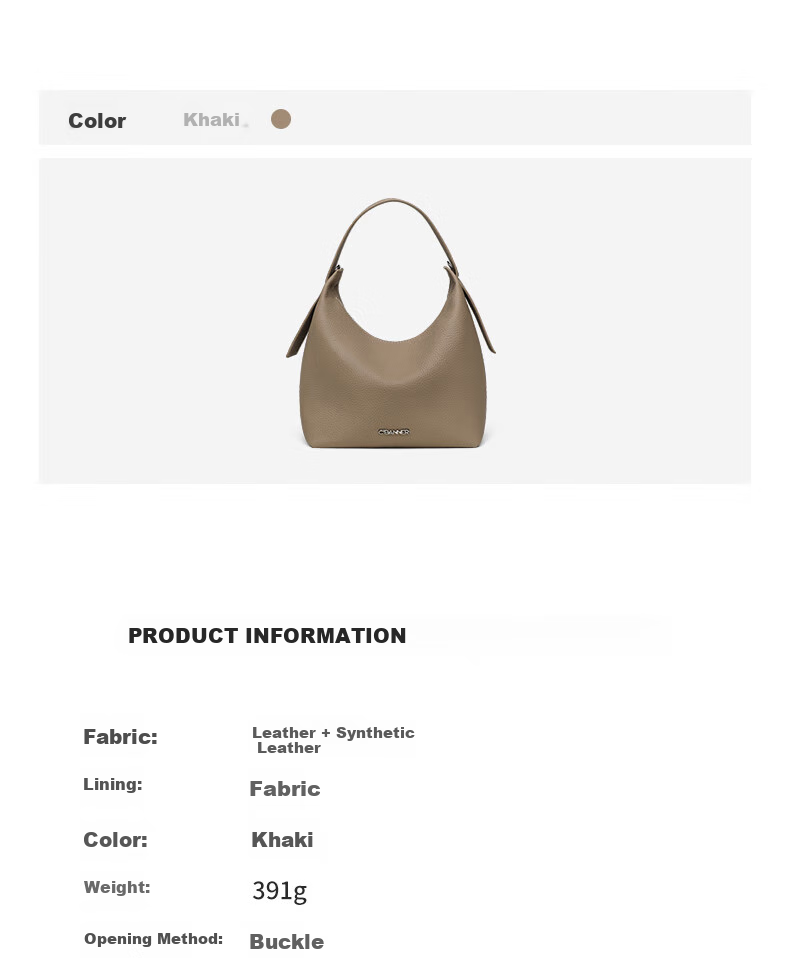 C.BANNER Top-Grain Leather Handbag, Women's Bag, Tote Bag, Shoulder Bag, Crossbody Bag, Light Luxury Brand, Birthday Gift for Girlfriend on May 20 5