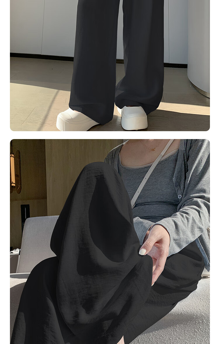 BOPRUIEY High-Waisted Cream-Colored Yamamoto-Style Pants for Women, Spring And Summer 2026 Latest Style, Lazy Casual Straight Wide-Leg Trousers 12