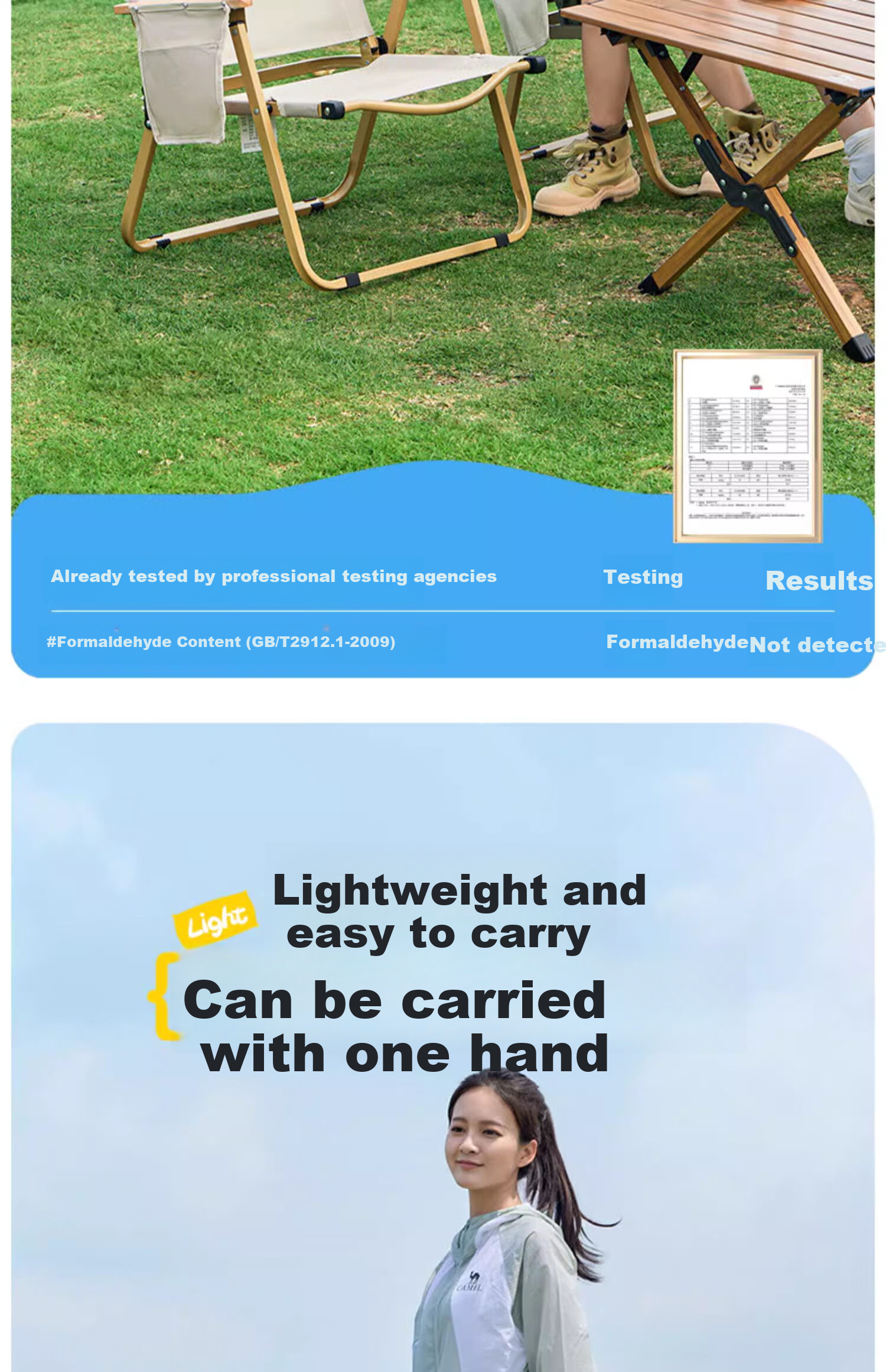 CAMEL Outdoor Kamilite Chair, Outdoor Picnic Camping Chair, Folding Camping Chair, Fishing Sketching Chair, Equipment Table And Chairs D619 19
