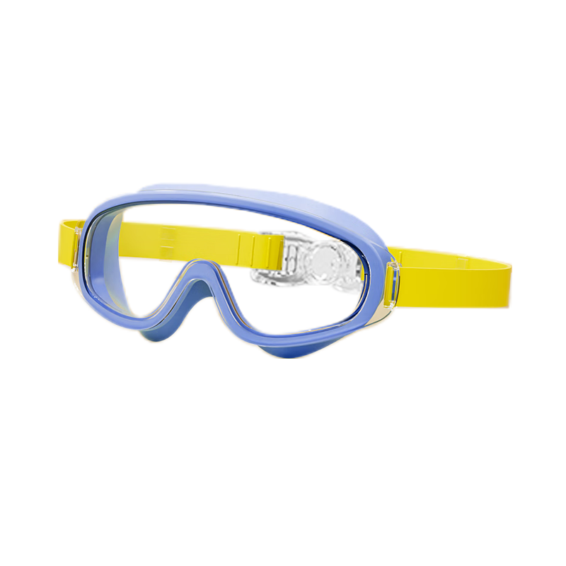 JD Original Children's Swimming Goggles for Boys And Girls, High Definition Waterproof Anti-Fog Large Frame Professional Swim Training Protective Eyewear Blue And Yellow