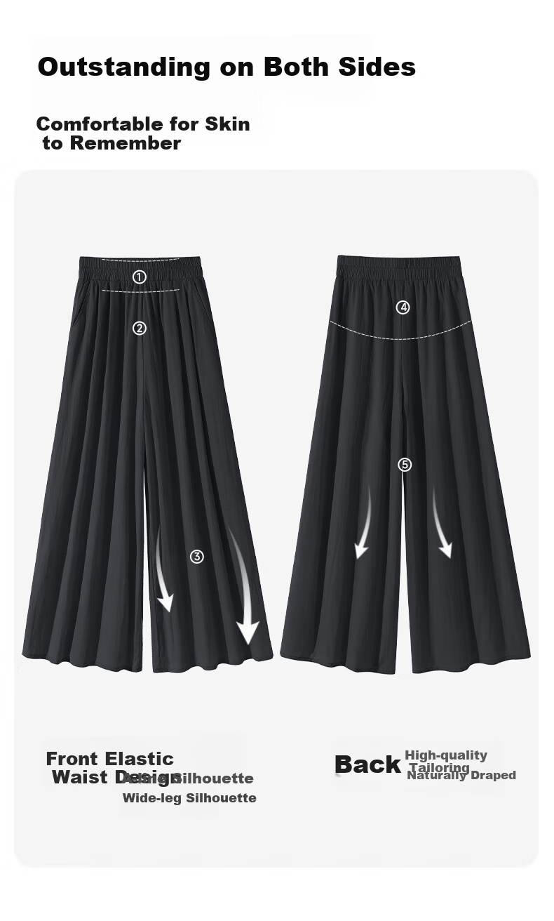 MJ STYLE Wide-Leg Pants Skirt for Women, 2026 Summer Thin Cool Breathable A-Line Plus Size Skort for Curvy Wome 11
