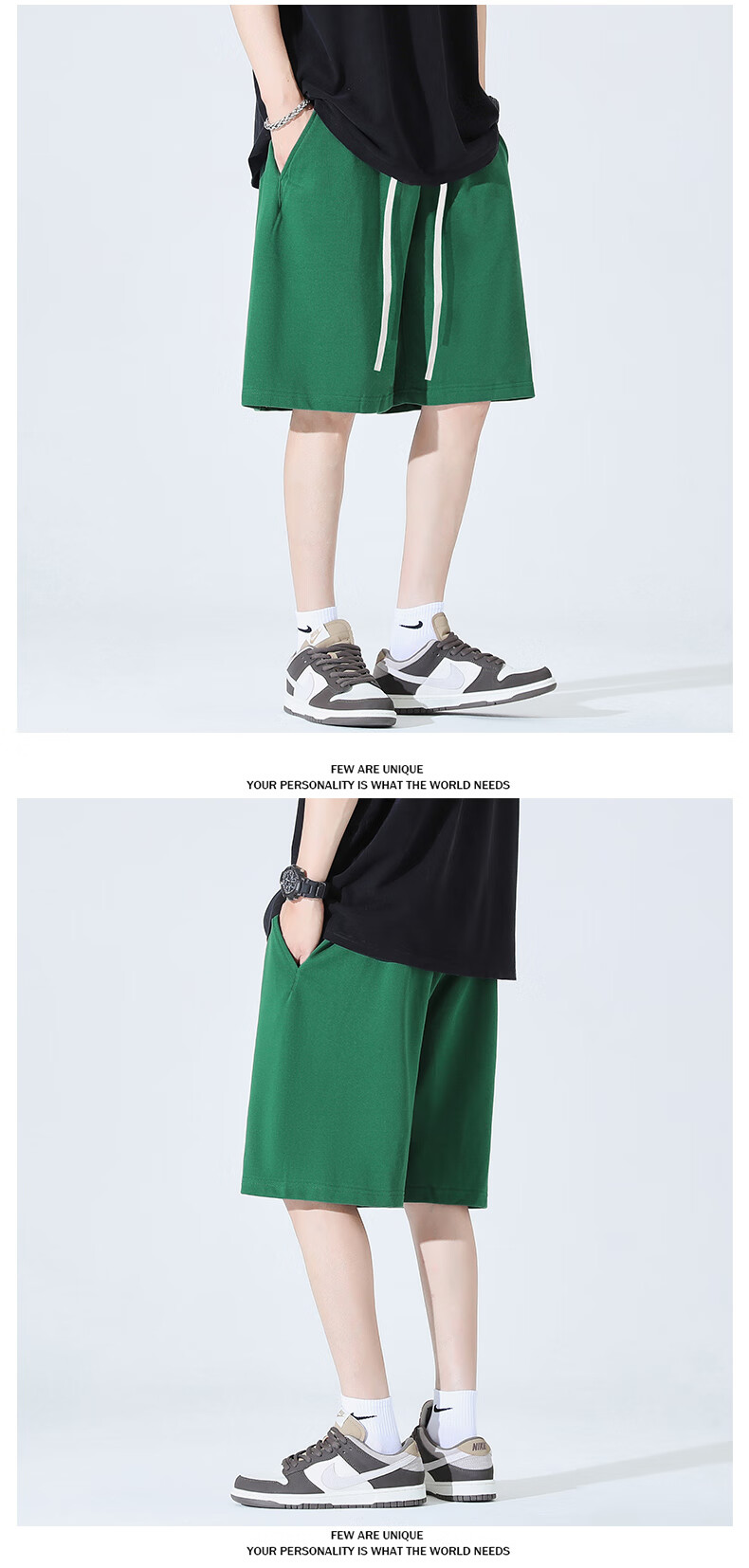 Homlean American-Style Trendy Basketball Shorts for Men, Summer West Coast Casual Comfortable Breathable Knee-Length Shorts LS33 Black M 7