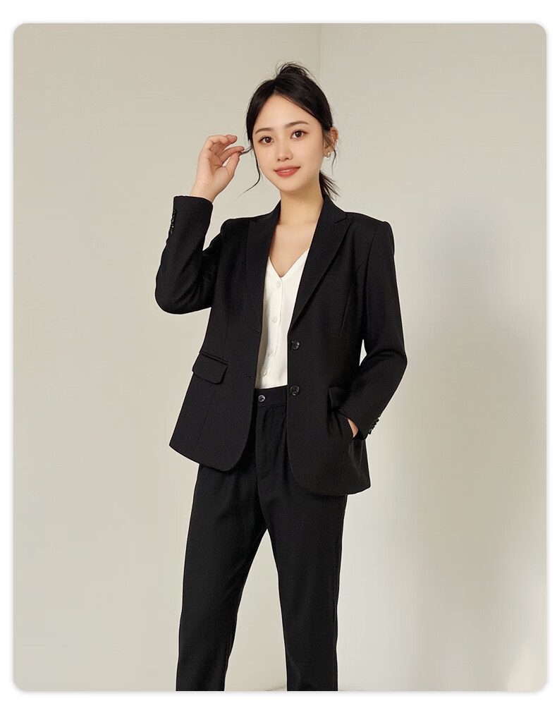 ROMON Women's Tailored Blazer Suit Slim Fit Professional Business Interview Work Commuter Jacket 16