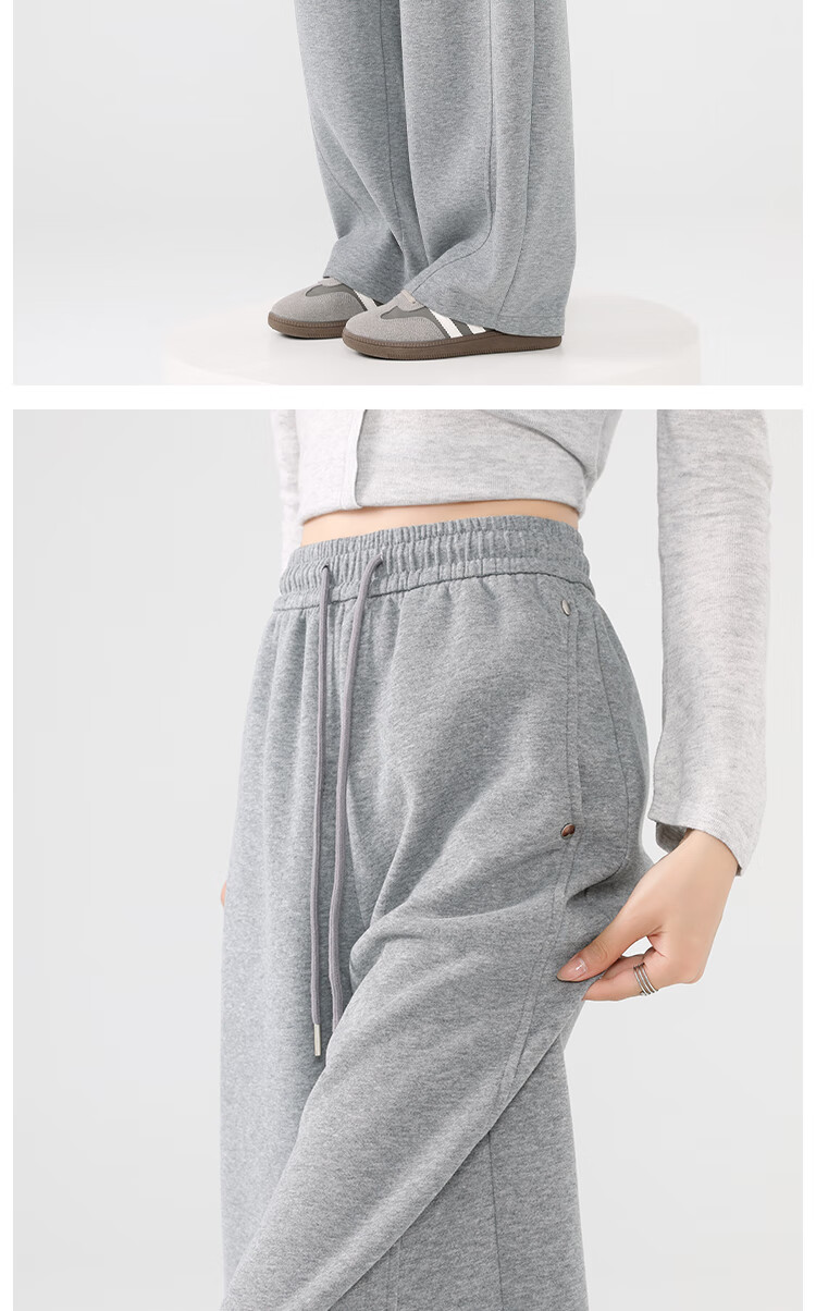 Xueqiman Studded Wide-Leg Pants for Women 2026 Spring New High-Waist Slimming Scythe Pants Loose Hip-Covering Straight Casual Trousers for Women 16