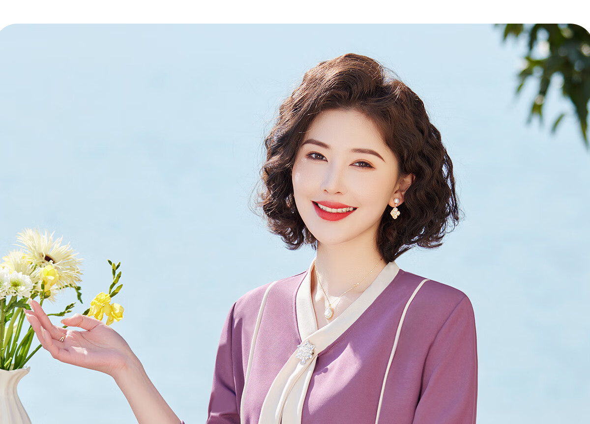 Yuzhaolin Mom Spring Sports Suit Middle-aged and Elderly Women's Long Sleeve Sportswear Two-piece Set Y51K051 38