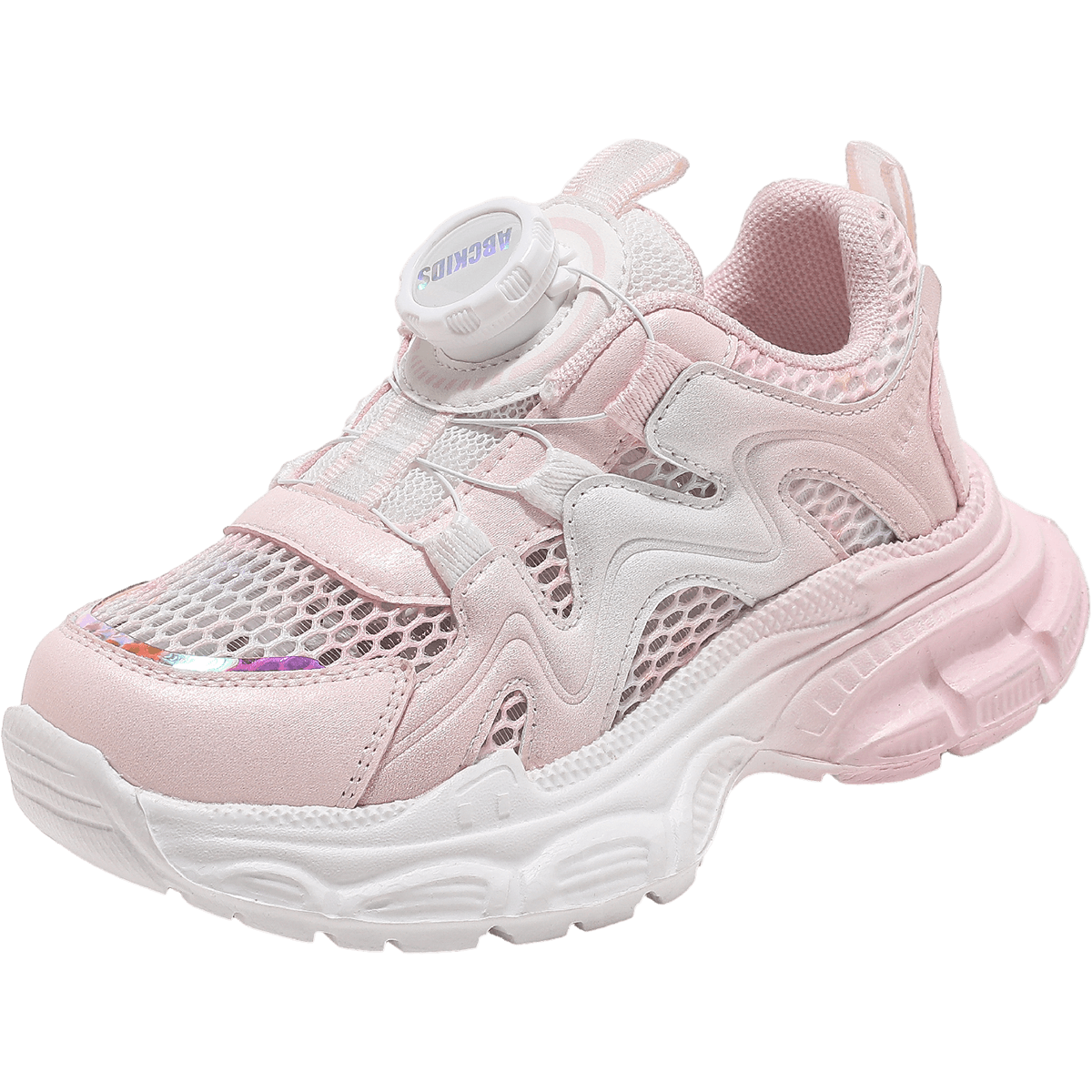 ABC KIDS Children's Summer Girls' Single Mesh Sports Shoes Breathable Big Kids 3244 White/Pink Size 32