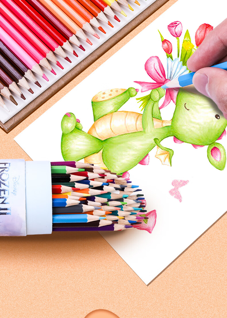 Disney 48-Color Wooden Hexagonal Colored Pencils for Students, Art Drawing, Sketching, Hand Drawing, Children's Paint Brush Set with Spider-Man D01194A 9