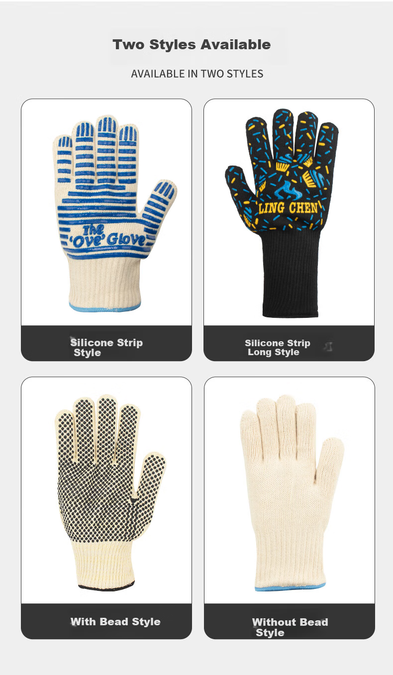 Shandouao Heat-Resistant Gloves, 500 Degrees Insulation Anti-Scalding SD-GW400 Non-Slip Gloves, 1 Pair 9