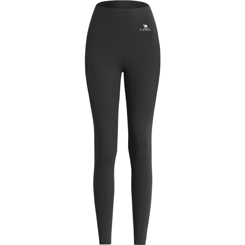 CAMEL Sun Protection Shark Leggings for Women, Elastic Yoga Fitness Running Sports Pants Y25CY1L7005 Phantom Black L
