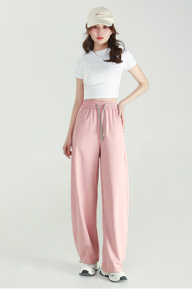 Free Style Ice Silk Wide-Leg Pants for Women Summer Thin High Waist Slim Loose Draped Straight-Leg Casual Trousers 2026 New Arrival 15