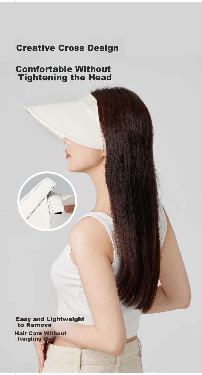 Obsu Light Luxury Cross-Top Hat, Elegant Beige, Cross-Top Hat Upf50+ 11