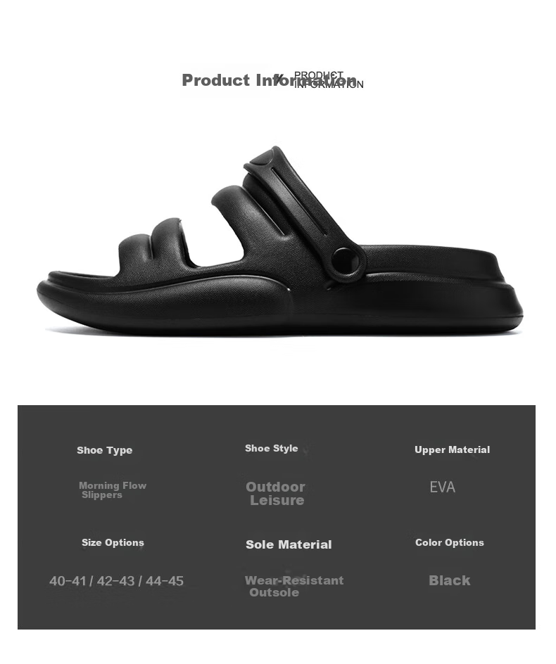 CARTELO Men's Sandals, Summer Comfortable Wear-Resistant Beach Shoes, Lightweight Hole Shoes for Men, 1468 Black, Size 42-43 2