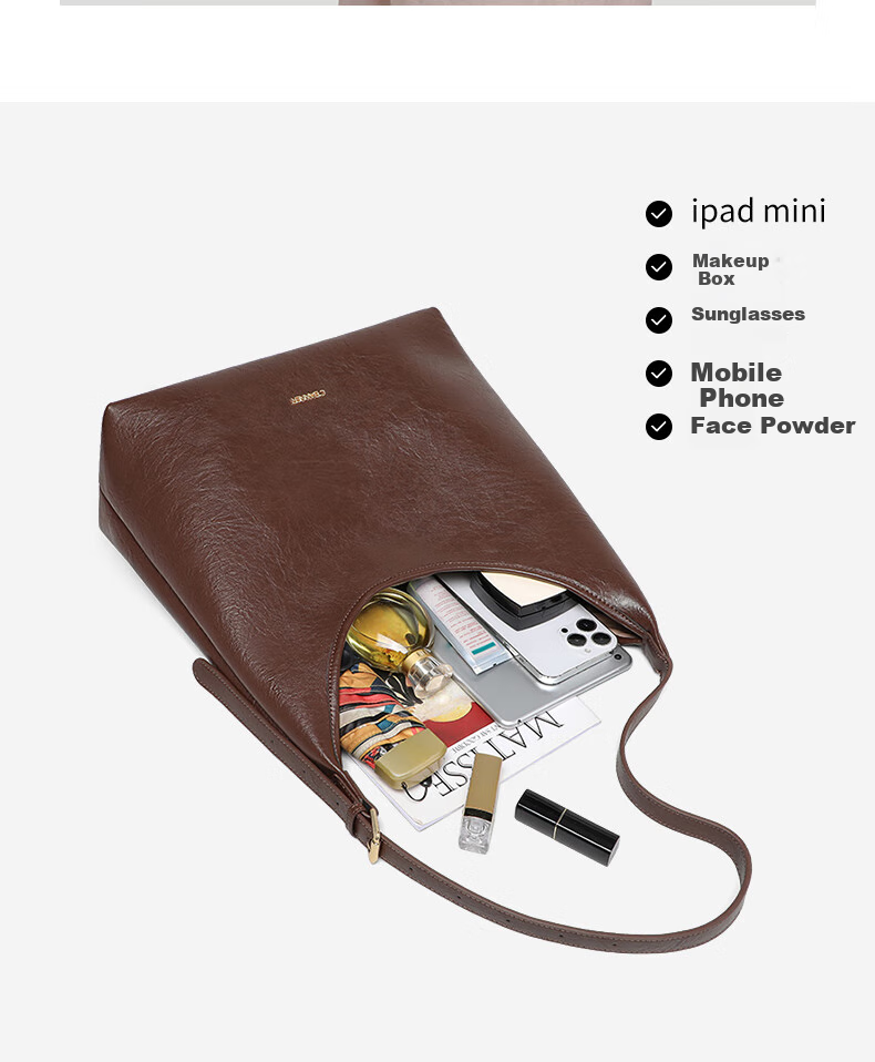 C.BANNER Leather Tote Bag for Women Large Capacity Shoulder Crossbody Bag Luxury Birthday New Year Gift for Girlfriend 3