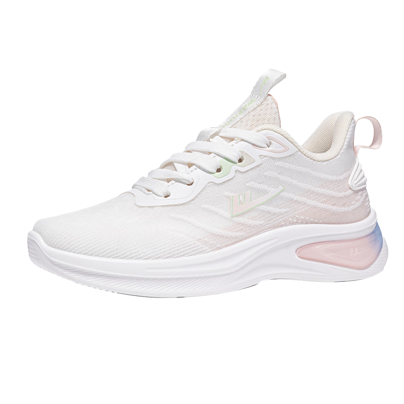 Warrior Official Women's Casual Shoes 2026 Summer Breathable Sports Shoes New High-Height Comfortable Running Shoes White Pink Size 39