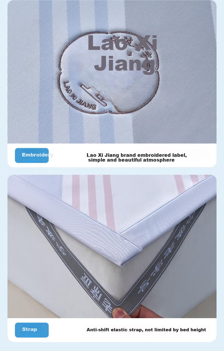 Laoxijiang Cooling Ice Silk Mat Class A Ice Silk Mat Cooling Mat Single Person Two-Piece Set Turkish Coffee 120*200 [Machine Washable] 11