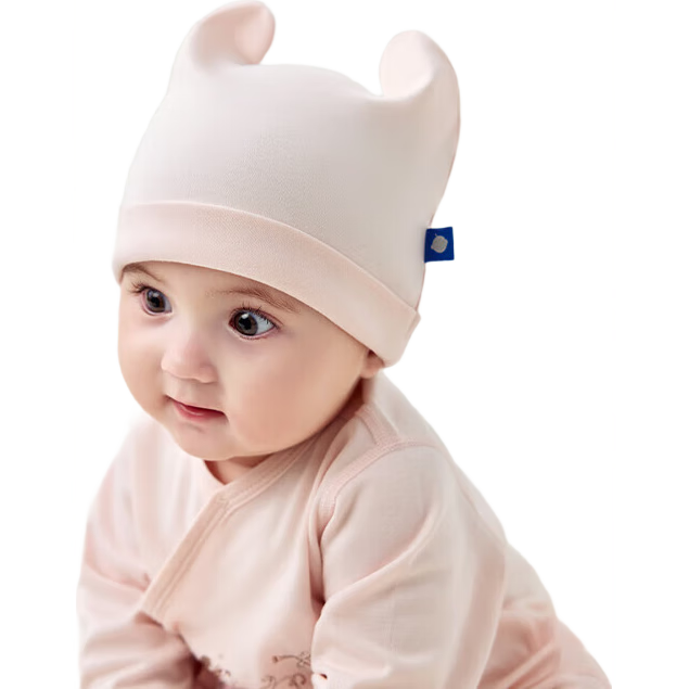 Babycare Pure Cotton Newborn Baby Infant Soft Fontanel Cap Champagne Pink M