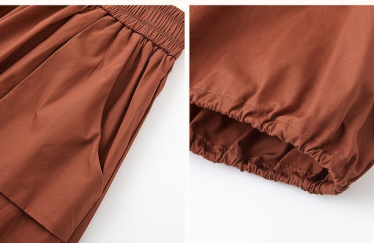 Demana 100% Cotton Poplin Set Summer Lapel Large Pocket Pigskin Button Top A-Line Skirt Two-Piece Set 10