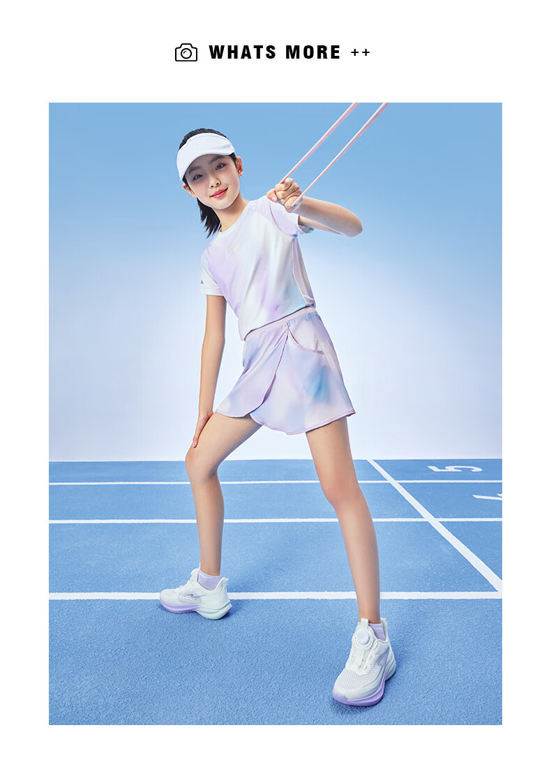 ERKE Girls' Skirt for Older Children, Summer Outdoor Sports Skirt for Kids, Dream Purple, Size 130 6