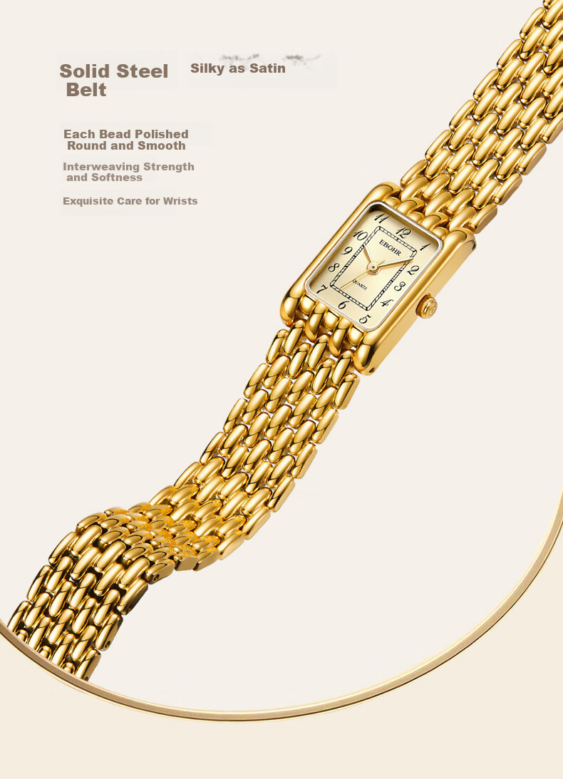 EBOHR Women's Watch, Kana Series Gold Vintage Quartz Small Gold Watch, Birthday And Holiday Gift, 51835926 9