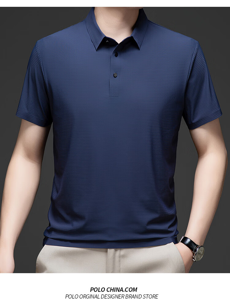 LangSha Polo Shirt for Men, Summer Sports T-Shirt, Loose-Fitting Cool Ice Silk Collar, Short Sleeve Fitness Running Father's Day Gift 28