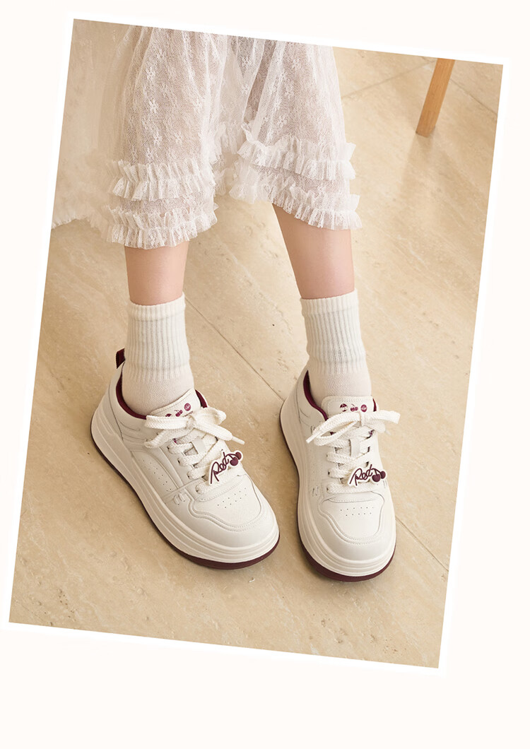 Josiny Thick-Soled White Sneakers for Women, Spring And Autumn 2026 New Style Soft-Soled Board Shoes Versatile Breathable Sports Casual Shoes Beige/apricot 39 8
