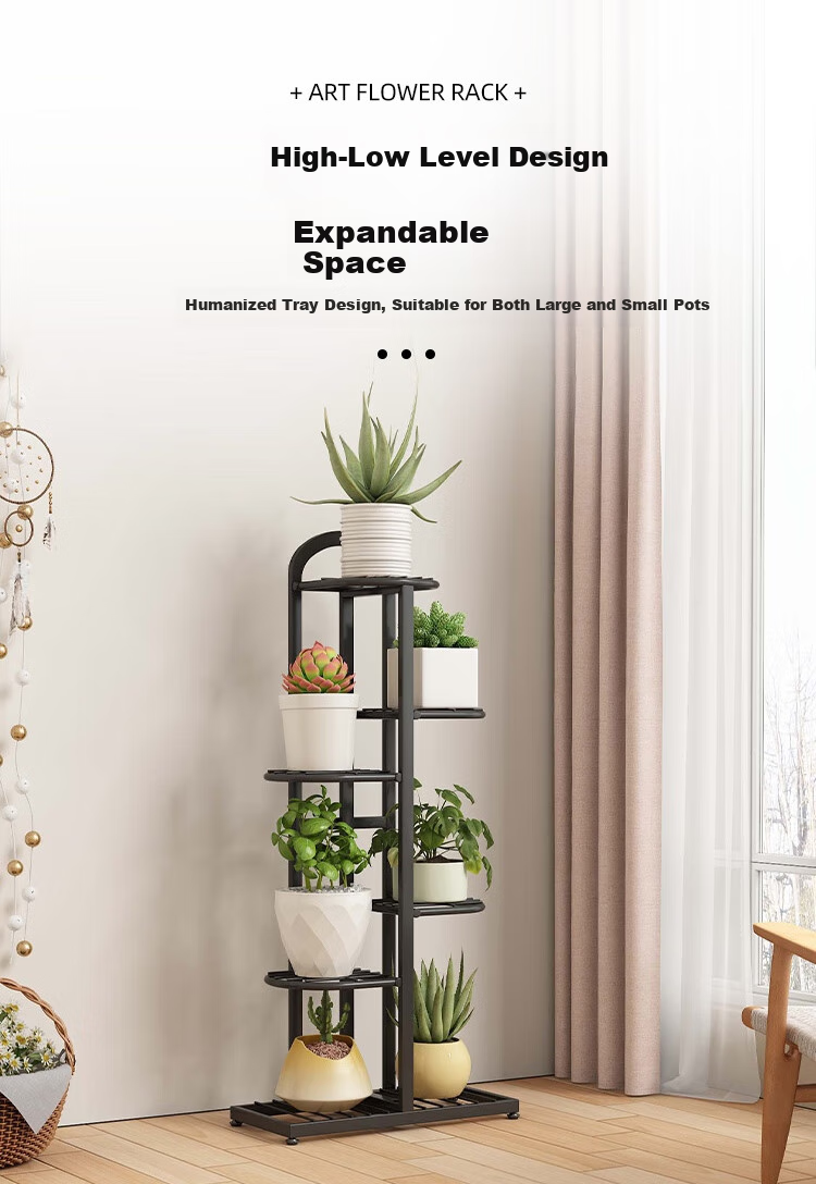 Anerya Multi-Tier Flower Stand, Indoor Home Balcony Decorative Rack, Iron Art Storage Shelf, Living Room Floor-Standing Planter Rack 8