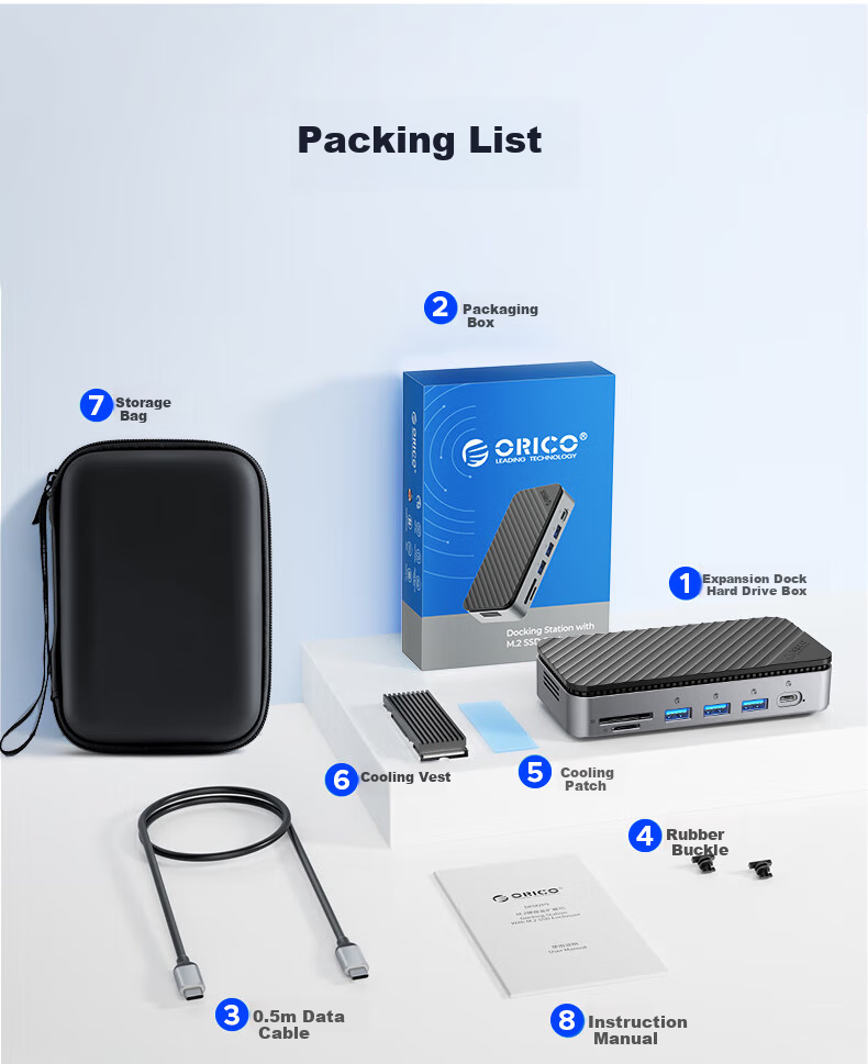 ORICO Hard Drive Enclosure, M.2 SSD Enclosure, Type-C to HDMI/DP Converter, Desktop Screen Expansion, Compatible with MacBook And Laptops, M2P11 14