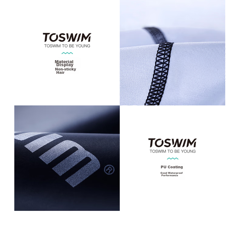 TOSWIM Swimming Cap, Unisex Adult PU Swim Cap, Long Hair Waterproof Ear Protection Non-Constricting Headband, Jellyfish White 9