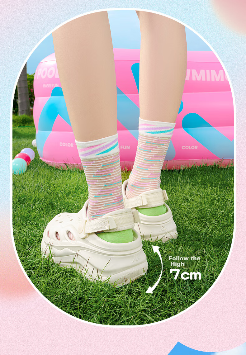 Kappa Official Women's Breathable Hole Shoes Sandals Casual Sports Outdoor Slippers Women's Classic White 37-38 17
