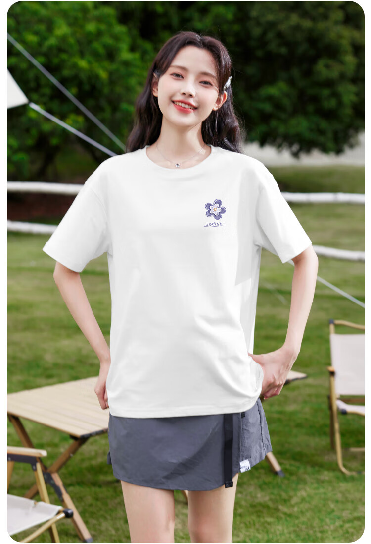 Baleno Cotton Loose Fit Short Sleeve T-Shirt Women 2026 Summer Casual Relaxed Fit Round Neck Comfortable Top 6