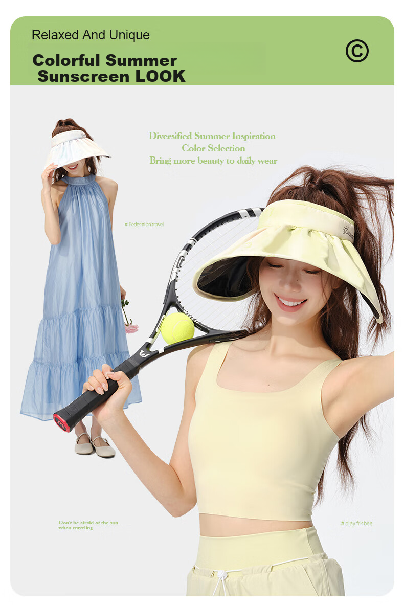 CACUSS Large Brim Shell Open-Top Hat for Women Summer Outdoor Face-Slimming Sun Hat Vacation Style Beige 5
