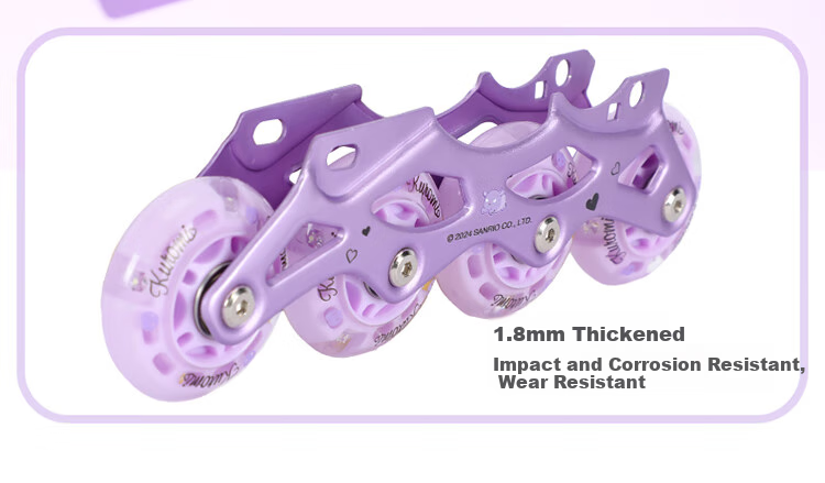 Mesuca & Kuromi Co-Branded Roller Skates for Children Beginners, Girls' Flashing Inline Skates, Gift Idea 2